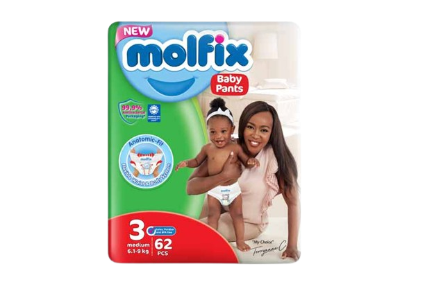 Molfix Baby Pants Jumbo Size 3 Medium (6.1-9kg) 62`s